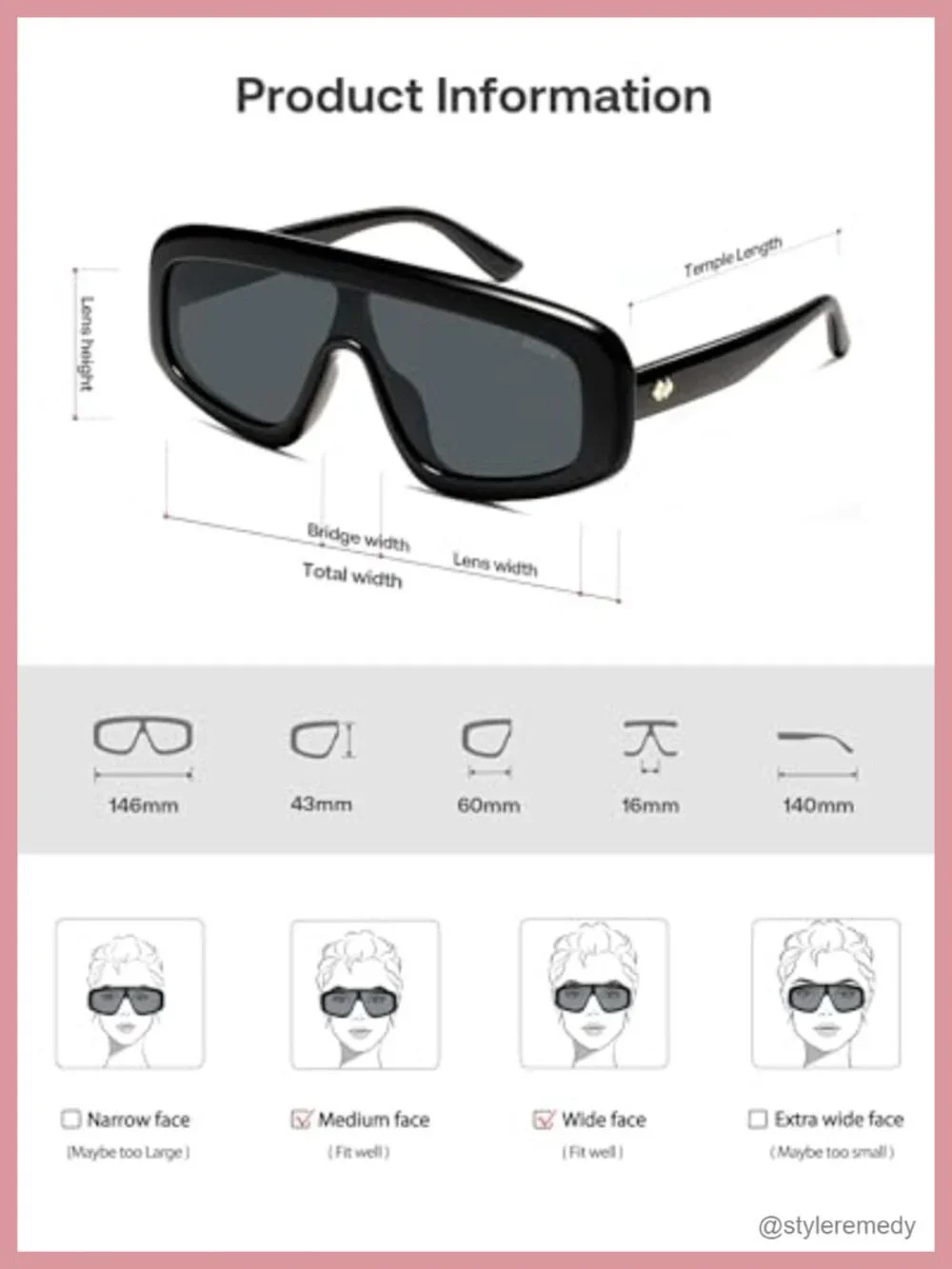 Retro Oversized Aviator Sunglasses for Women Square Shield UV400 Non-Polarized